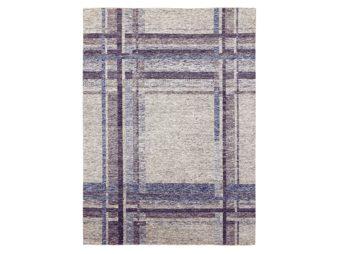 9'0" x 12'1" New Hand Knotted Grey Wool Rectangle Oriental Rug - MOA10279381