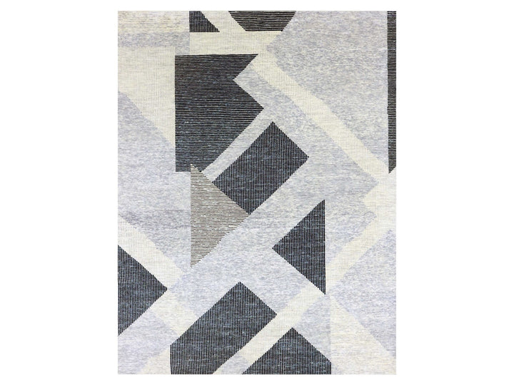 11'10" x 15'2" New Hand Knotted Grey Wool Rectangle Oriental Rug - MOA10279399