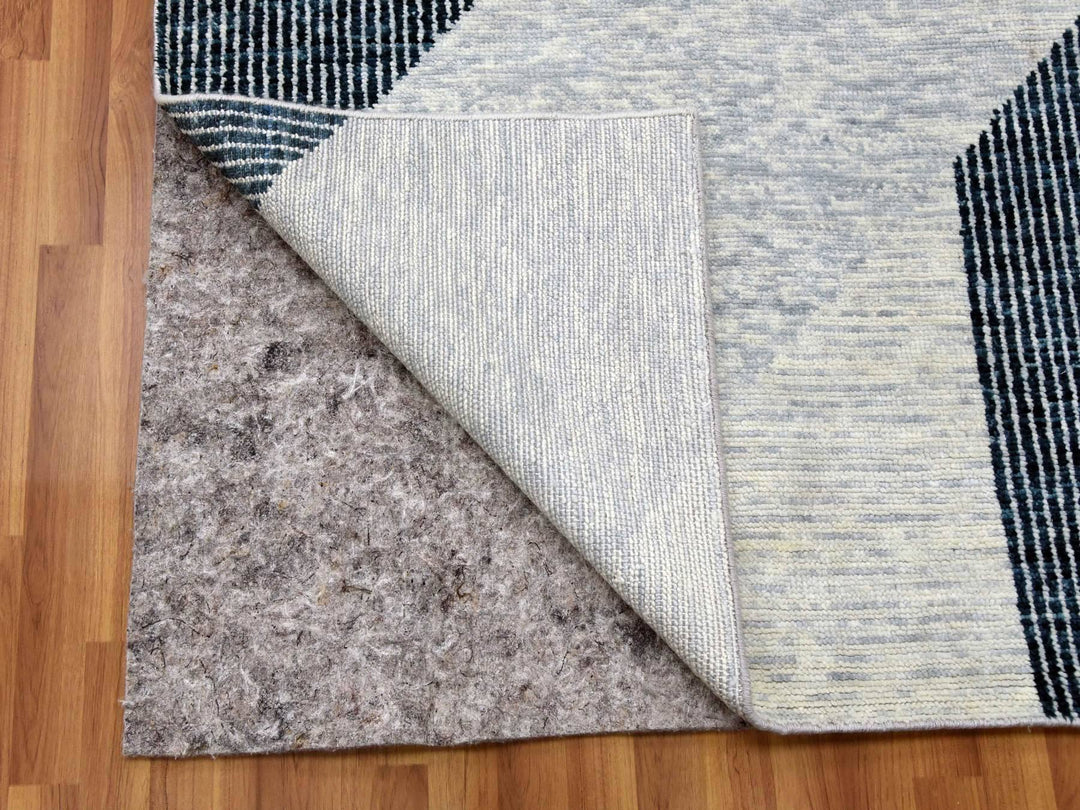 11'10" x 15'2" New Hand Knotted Grey Wool Rectangle Oriental Rug - MOA10279399