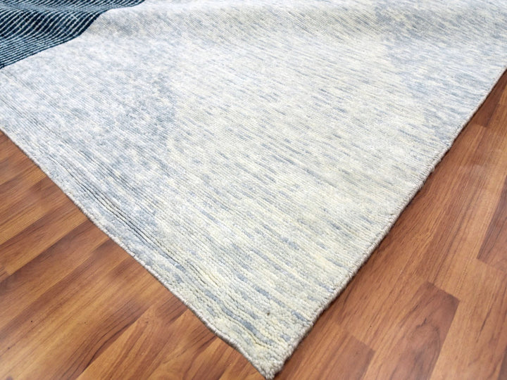 12'1" x 18'0" New Hand Knotted Grey Wool Rectangle Oriental Rug - MOA10279401