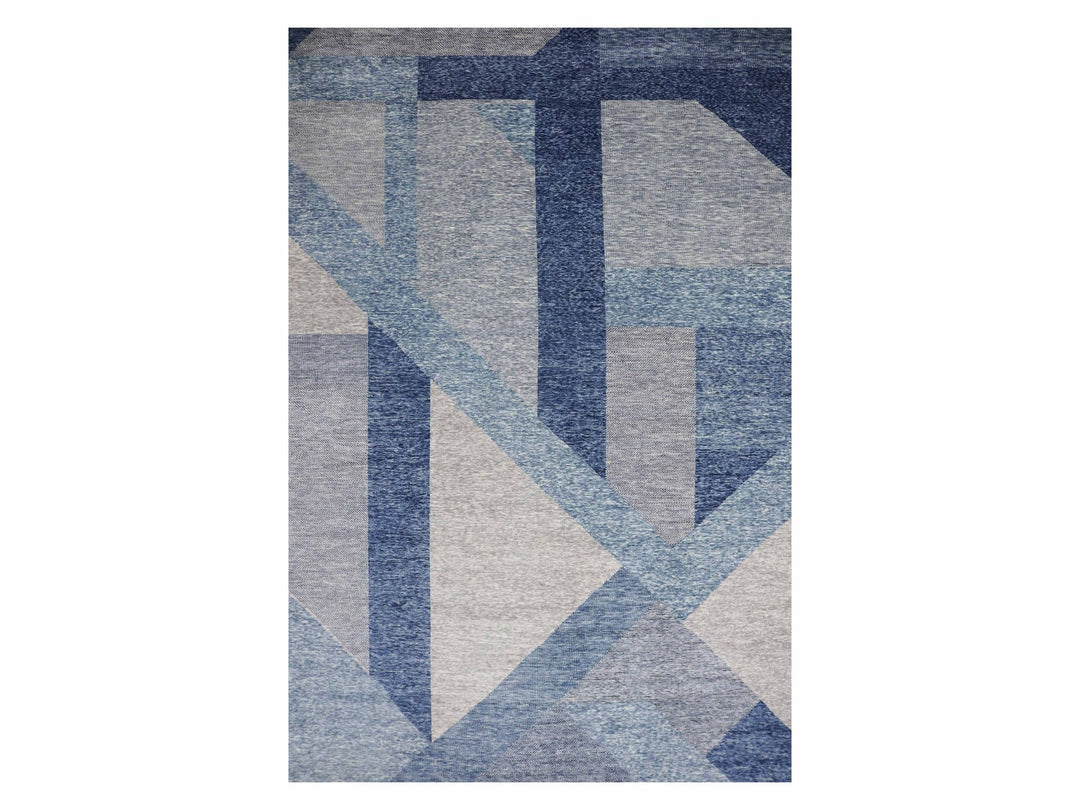 12'2" x 18'3" New Hand Knotted Blue Wool Rectangle Oriental Rug - MOA10279405
