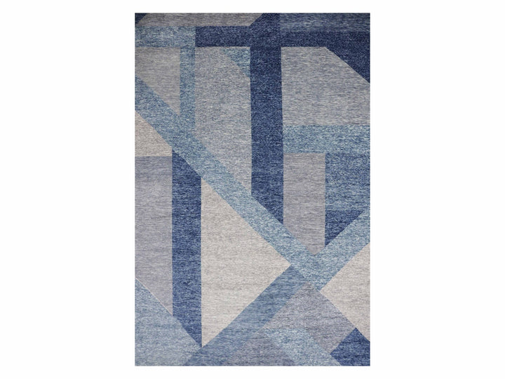 12'2" x 18'3" New Hand Knotted Blue Wool Rectangle Oriental Rug - MOA10279405