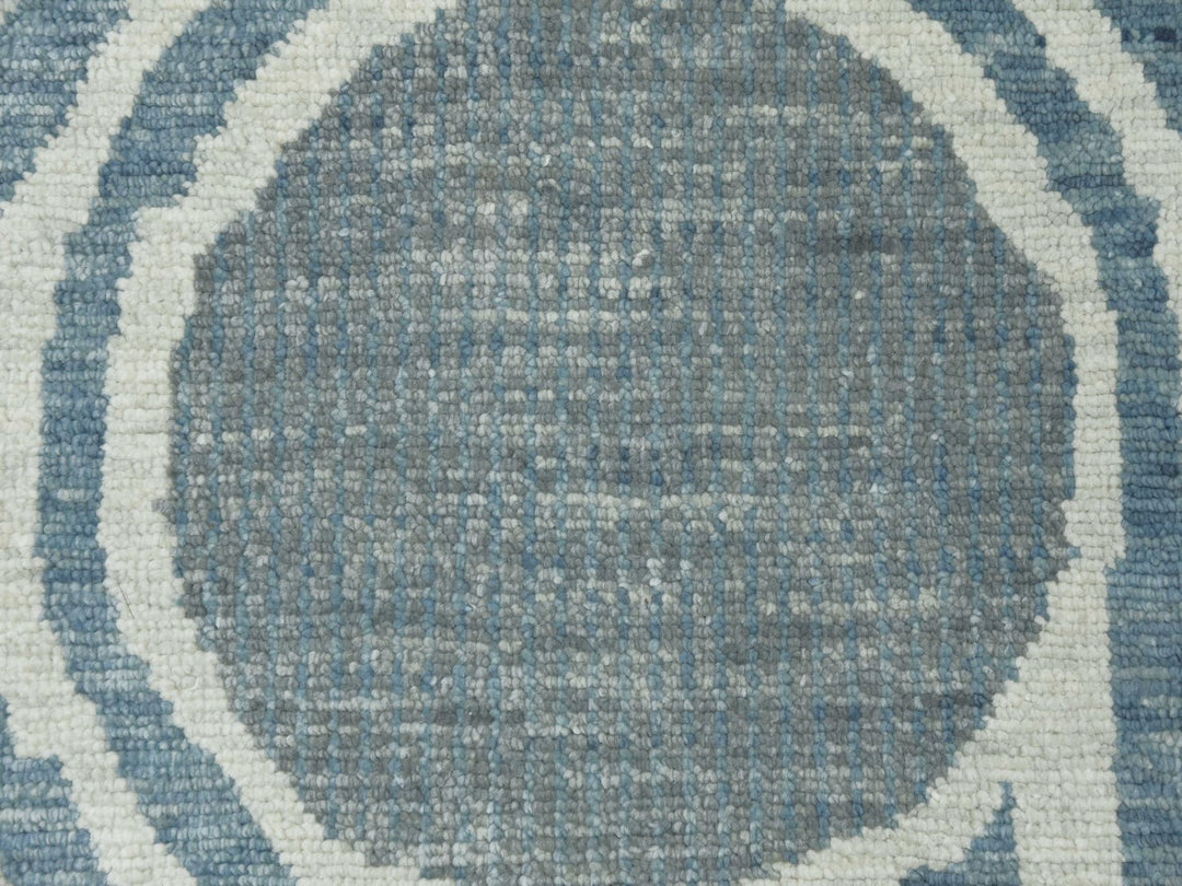 12'2" x 18'4" New Hand Knotted Blue Wool Rectangle Oriental Rug - MOA10279409