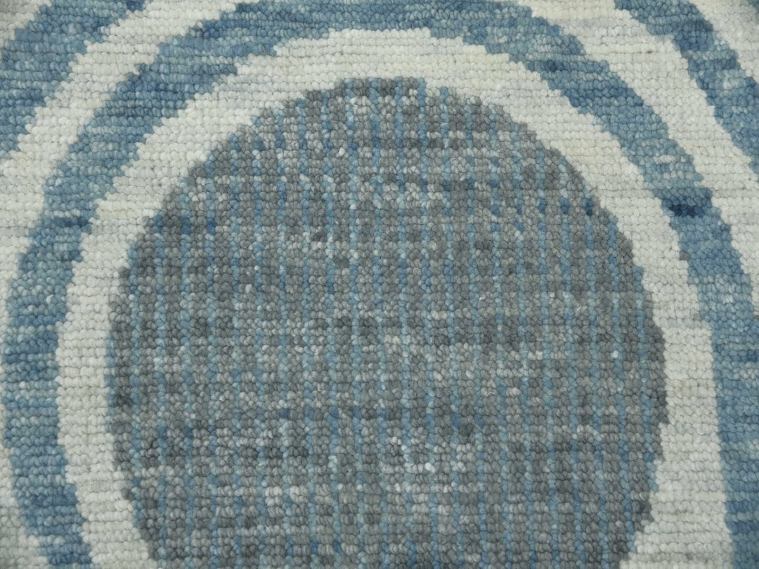 9'1" x 12'1" New Hand Knotted Blue Wool Rectangle Oriental Rug - MOA10279411