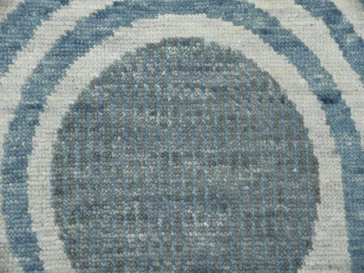 9'1" x 12'1" New Hand Knotted Blue Wool Rectangle Oriental Rug - MOA10279411