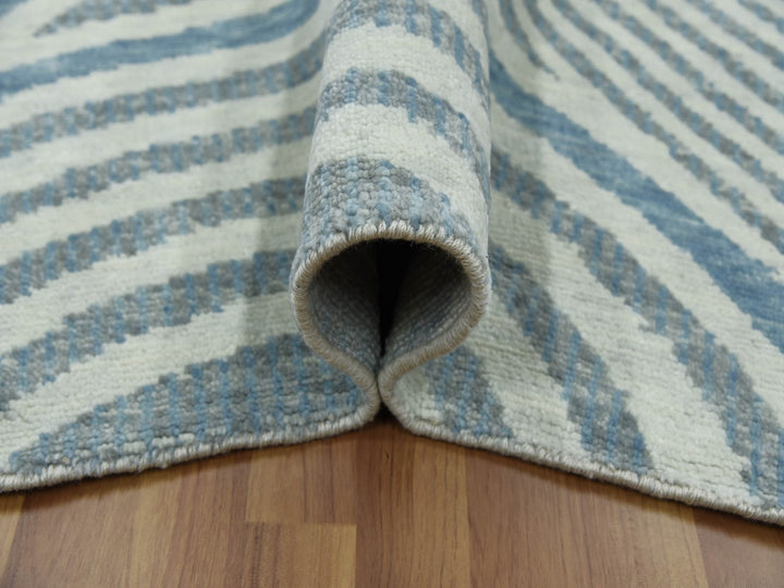 10'1" x 14'0" New Hand Knotted Blue Wool Rectangle Oriental Rug - MOA10279412