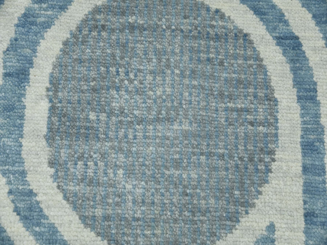 10'1" x 14'0" New Hand Knotted Blue Wool Rectangle Oriental Rug - MOA10279412