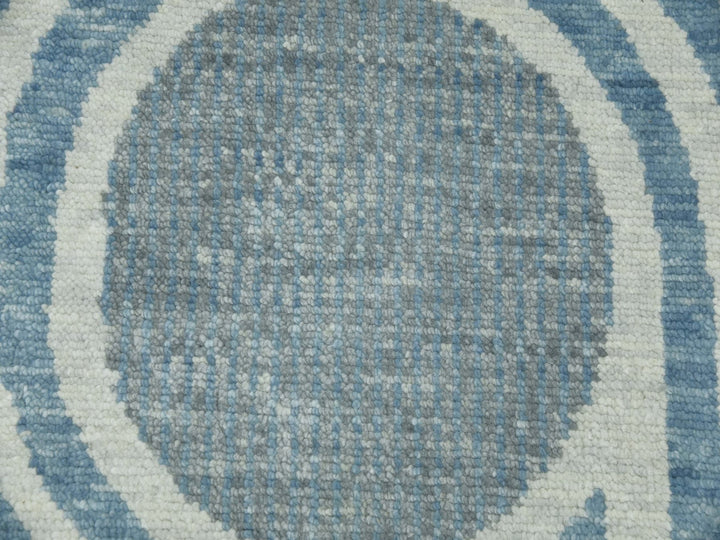 10'1" x 14'0" New Hand Knotted Blue Wool Rectangle Oriental Rug - MOA10279412