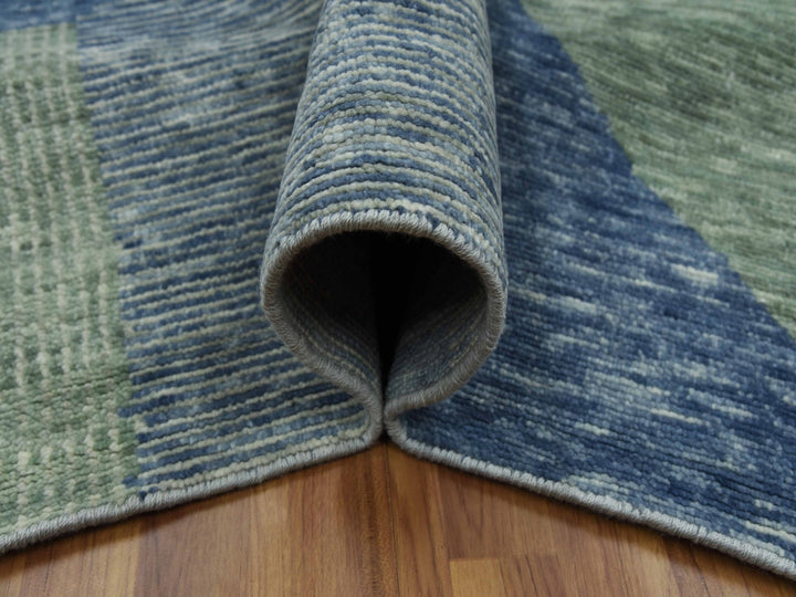 12'2" x 18'3" New Hand Knotted Green Wool Rectangle Oriental Rug - MOA10279414