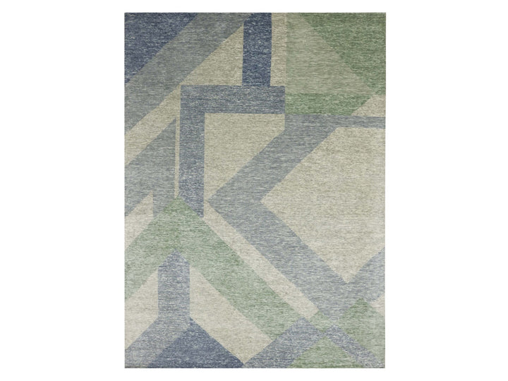 10'0" x 14'0" New Hand Knotted Green Wool Rectangle Oriental Rug - MOA10279416