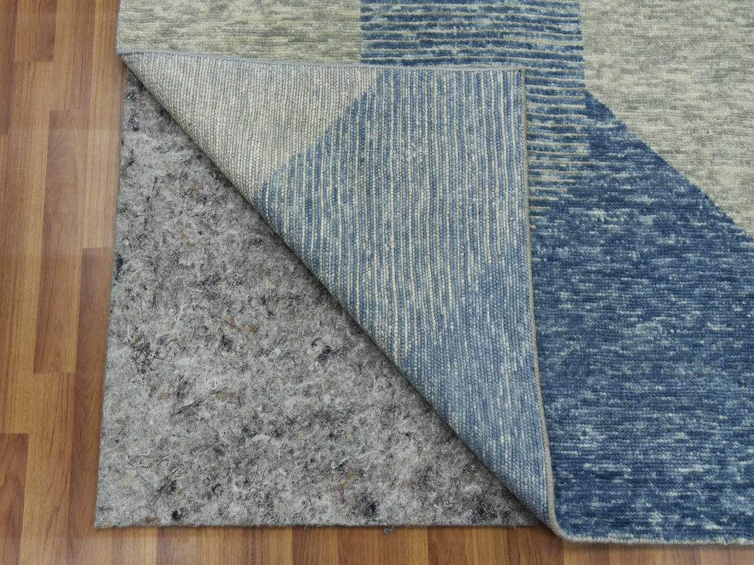 10'0" x 14'0" New Hand Knotted Green Wool Rectangle Oriental Rug - MOA10279416