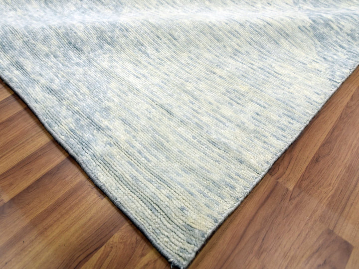 12'1" x 18'4" New Hand Knotted Blue Wool Rectangle Oriental Rug - MOA10279420