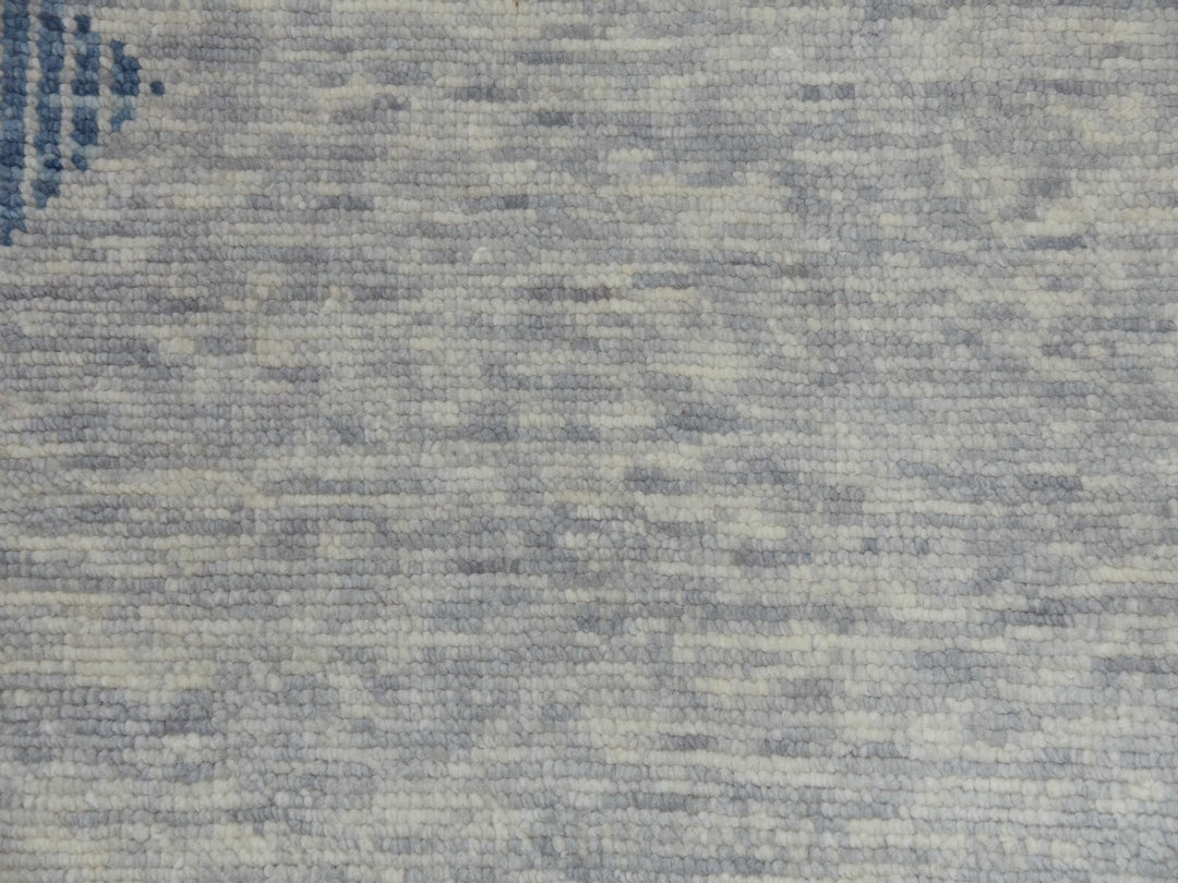 12'1" x 18'4" New Hand Knotted Blue Wool Rectangle Oriental Rug - MOA10279420