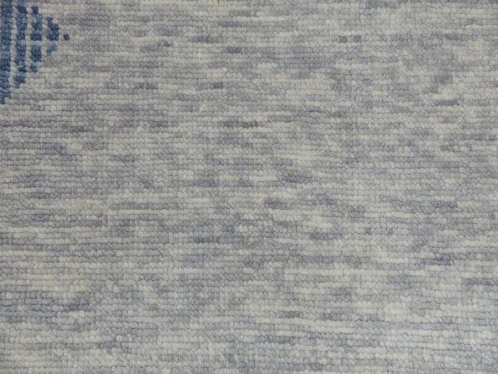 12'1" x 18'4" New Hand Knotted Blue Wool Rectangle Oriental Rug - MOA10279420