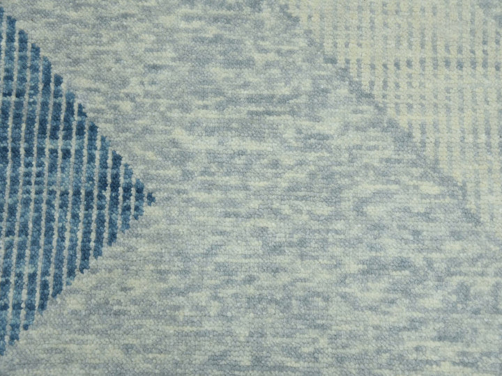9'2" x 12'0" New Hand Knotted Blue Wool Rectangle Oriental Rug - MOA10279421