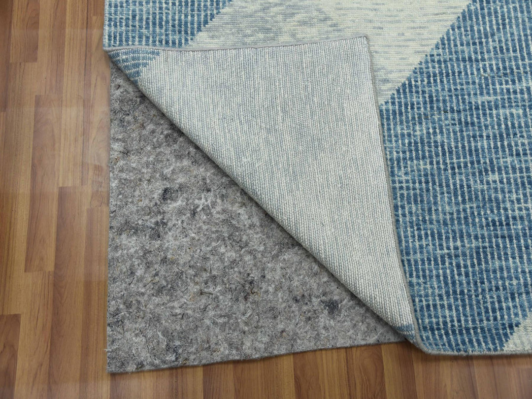 10'2" x 14'2" New Hand Knotted Blue Wool Rectangle Oriental Rug - MOA10279422