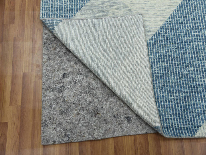 10'2" x 14'2" New Hand Knotted Blue Wool Rectangle Oriental Rug - MOA10279422