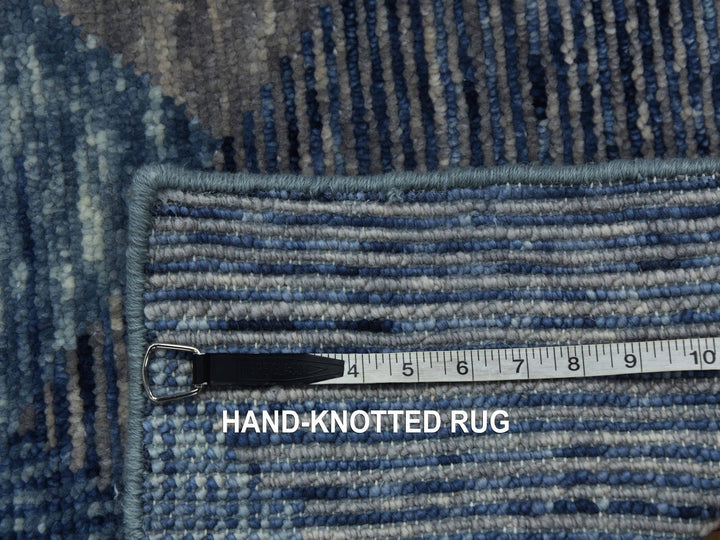 2'0" x 3'0" New Hand Knotted Blue Wool Rectangle Oriental Rug - MOA10279426