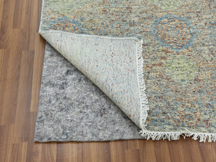 9'0" x 12'0" New Hand Knotted Green Wool Rectangle Oriental Rug - MOA10279435