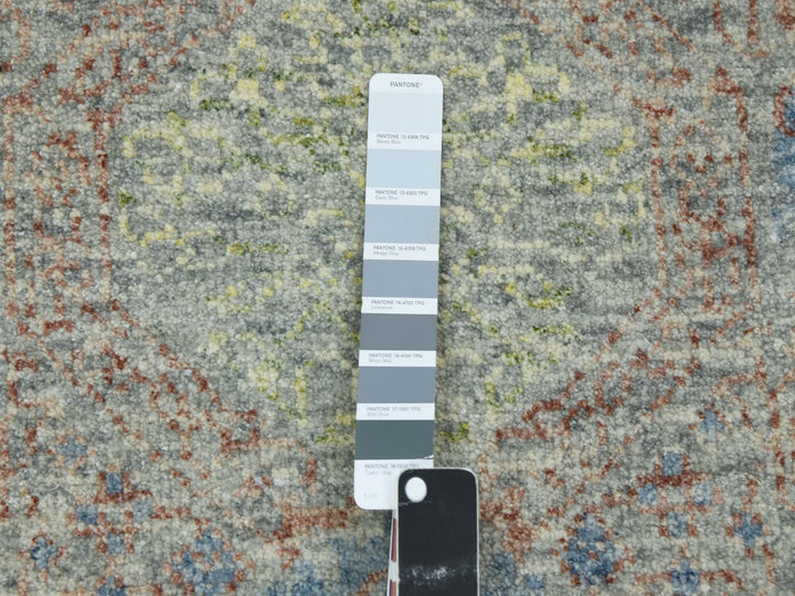 9'0" x 12'0" New Hand Knotted Green Wool Rectangle Oriental Rug - MOA10279435