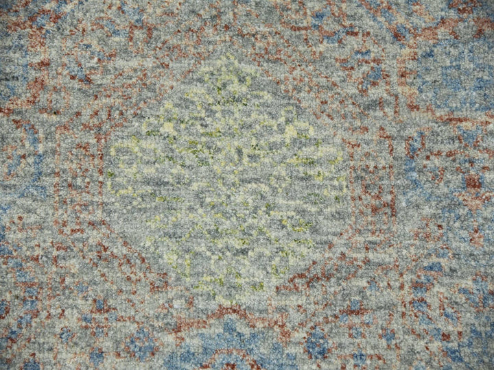 9'0" x 12'0" New Hand Knotted Green Wool Rectangle Oriental Rug - MOA10279435