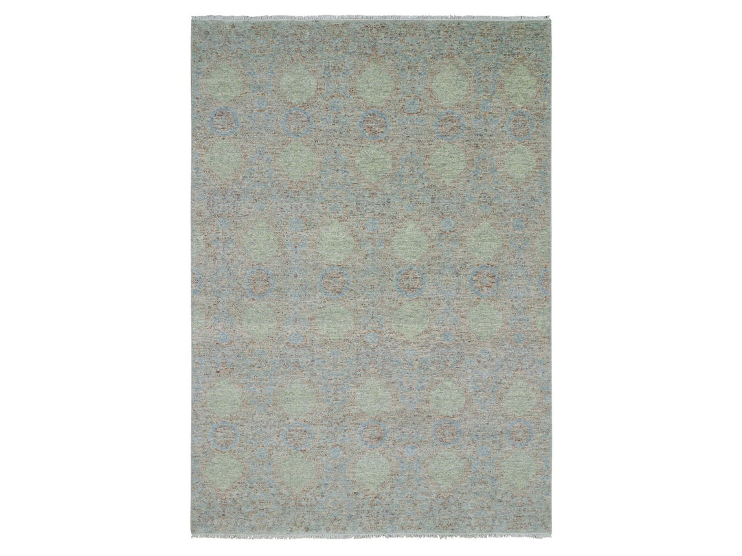 10'0" x 14'2" New Hand Knotted Green Wool Rectangle Oriental Rug - MOA10279436