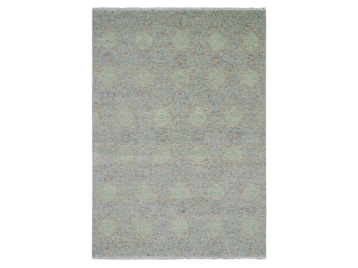 10'0" x 14'2" New Hand Knotted Green Wool Rectangle Oriental Rug - MOA10279436