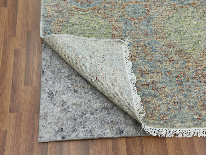 10'0" x 14'2" New Hand Knotted Green Wool Rectangle Oriental Rug - MOA10279436