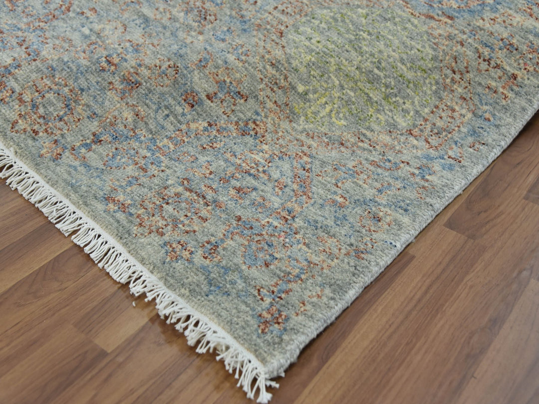 10'0" x 14'2" New Hand Knotted Green Wool Rectangle Oriental Rug - MOA10279436