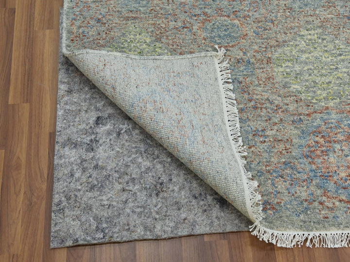12'0" x 17'4" New Hand Knotted Green Wool Rectangle Oriental Rug - MOA10279438