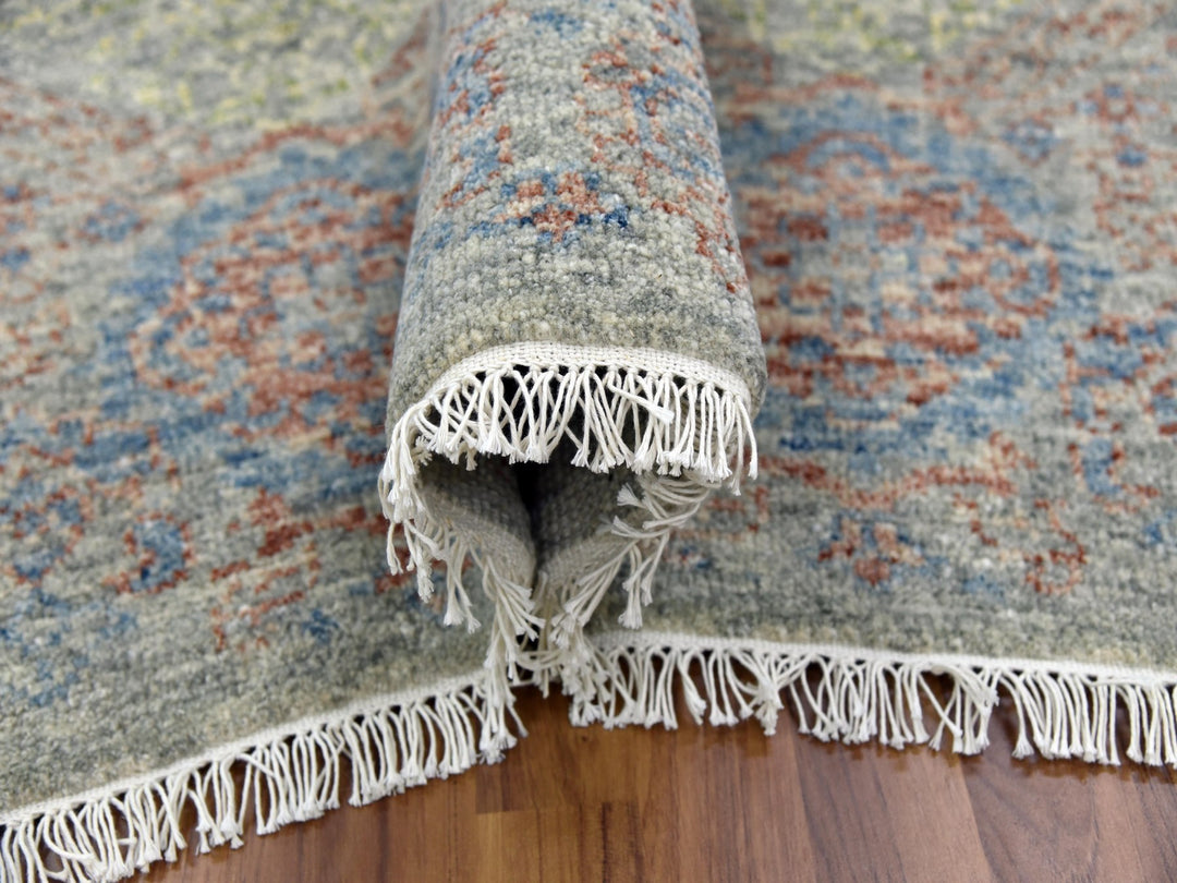 12'0" x 17'4" New Hand Knotted Green Wool Rectangle Oriental Rug - MOA10279438