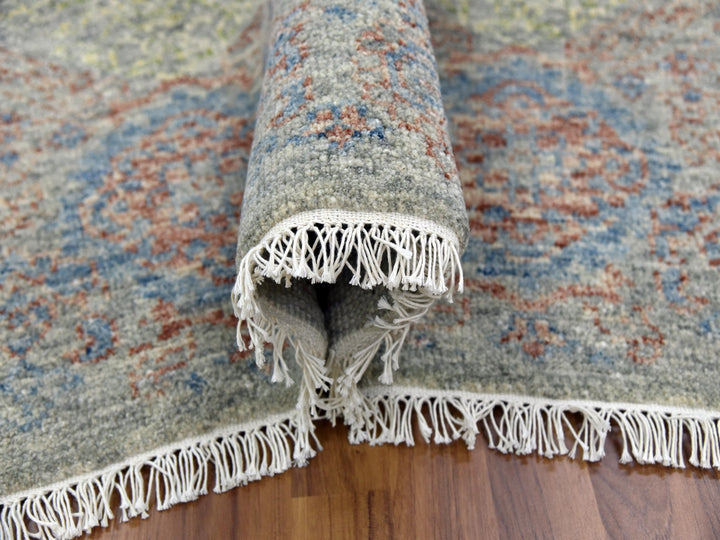 12'0" x 17'4" New Hand Knotted Green Wool Rectangle Oriental Rug - MOA10279438