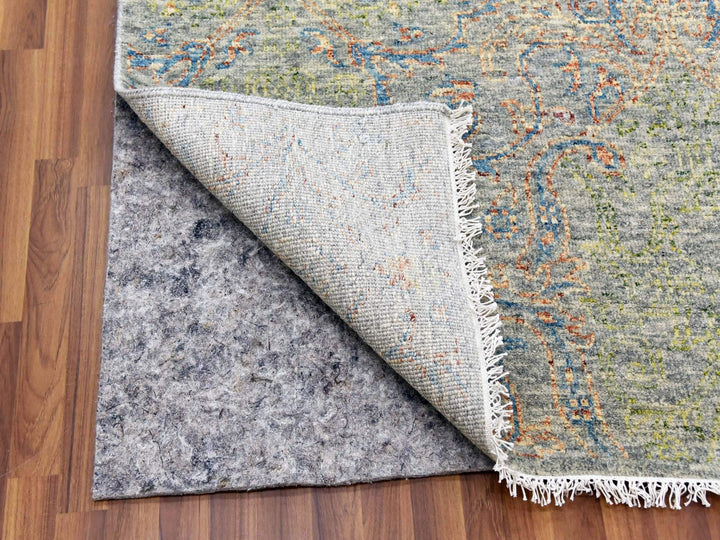 10'0" x 14'0" New Hand Knotted Green Wool Rectangle Oriental Rug - MOA10279442