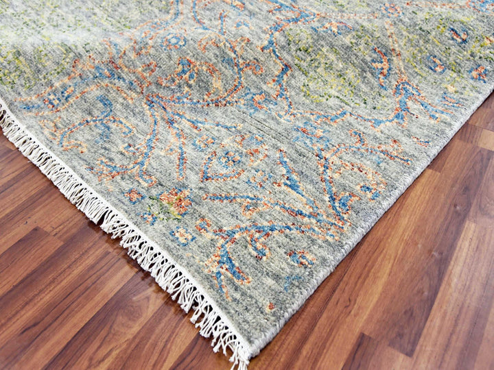 10'0" x 14'0" New Hand Knotted Green Wool Rectangle Oriental Rug - MOA10279442