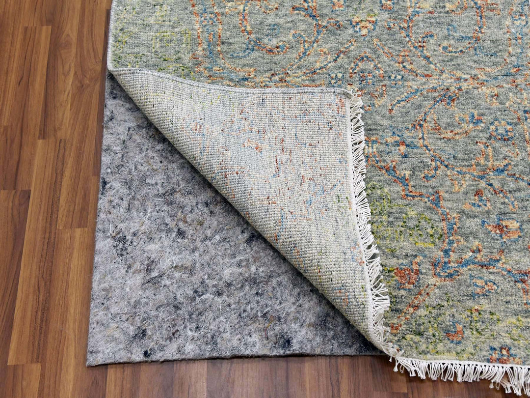 12'0" x 15'2" New Hand Knotted Green Wool Rectangle Oriental Rug - MOA10279443