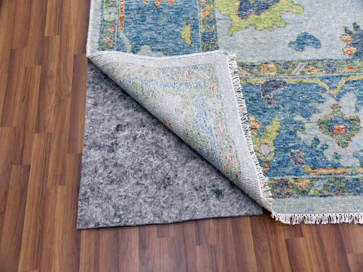 12'0" x 15'3" New Hand Knotted Blue Wool Rectangle Oriental Rug - MOA10279448