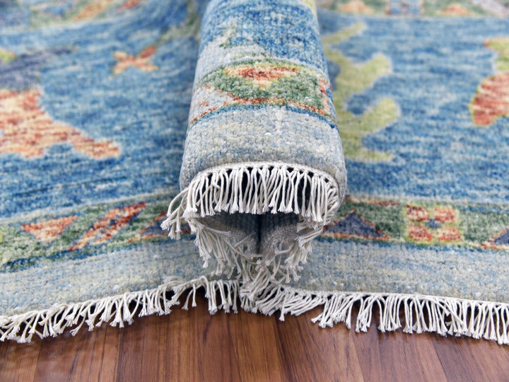 12'0" x 15'3" New Hand Knotted Blue Wool Rectangle Oriental Rug - MOA10279448