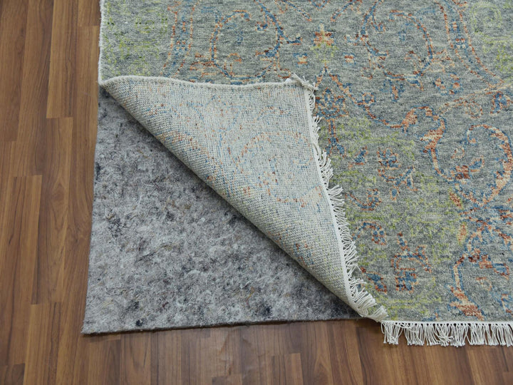 12'0" x 18'0" New Hand Knotted Green Wool Rectangle Oriental Rug - MOA10279449