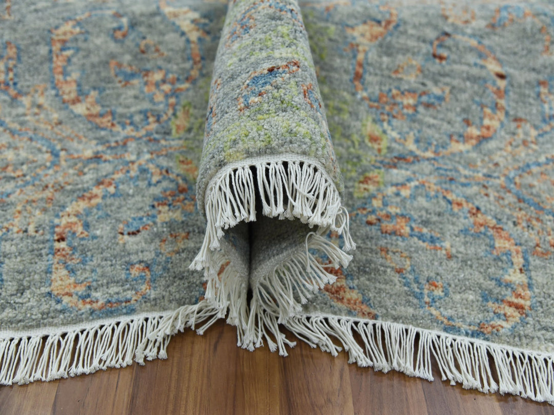 12'0" x 18'0" New Hand Knotted Green Wool Rectangle Oriental Rug - MOA10279449