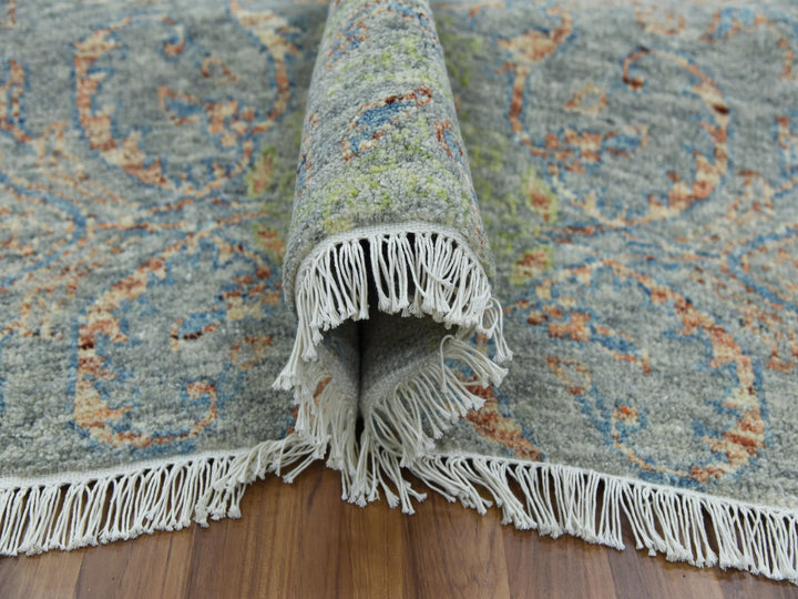 12'0" x 18'0" New Hand Knotted Green Wool Rectangle Oriental Rug - MOA10279449