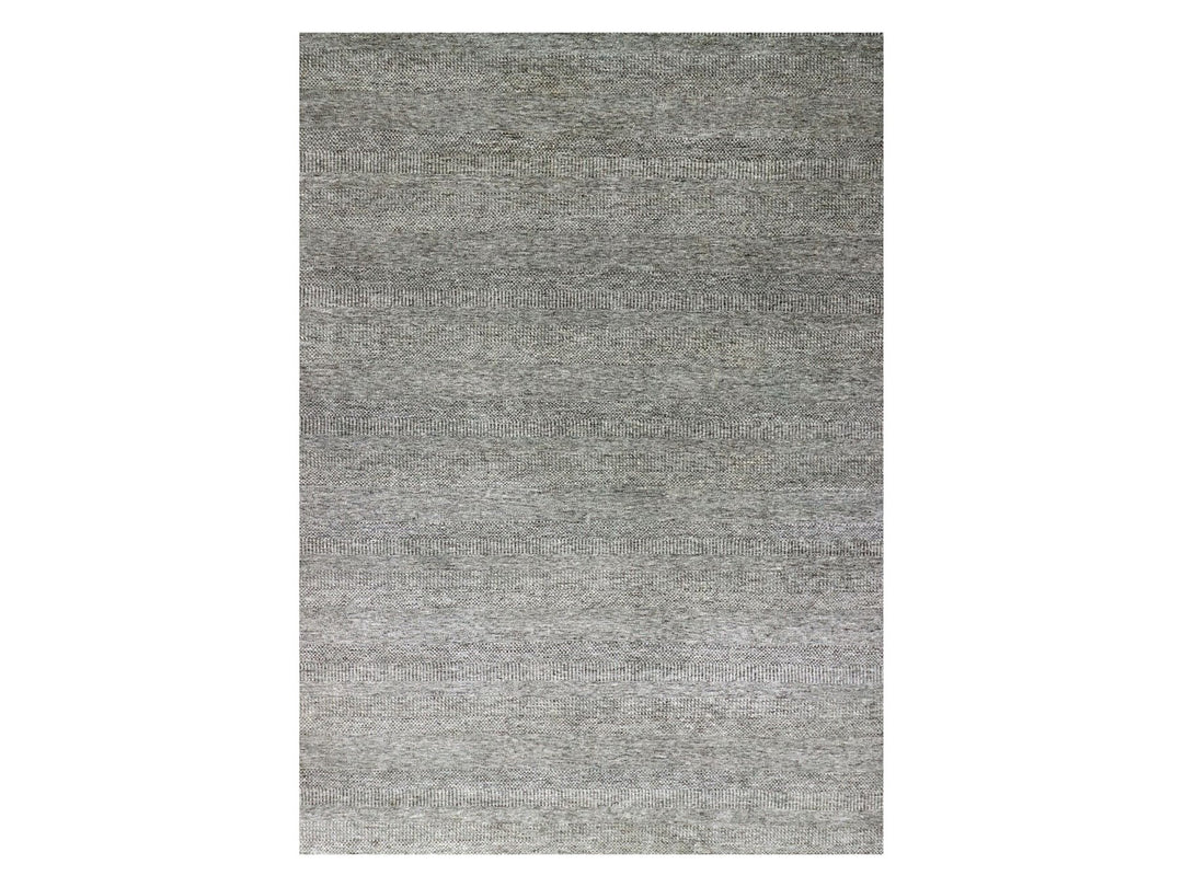 12'0" x 15'1" New Hand Knotted Grey Wool Rectangle Oriental Rug - MOA10279451