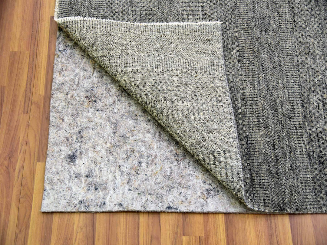 12'0" x 15'1" New Hand Knotted Grey Wool Rectangle Oriental Rug - MOA10279451