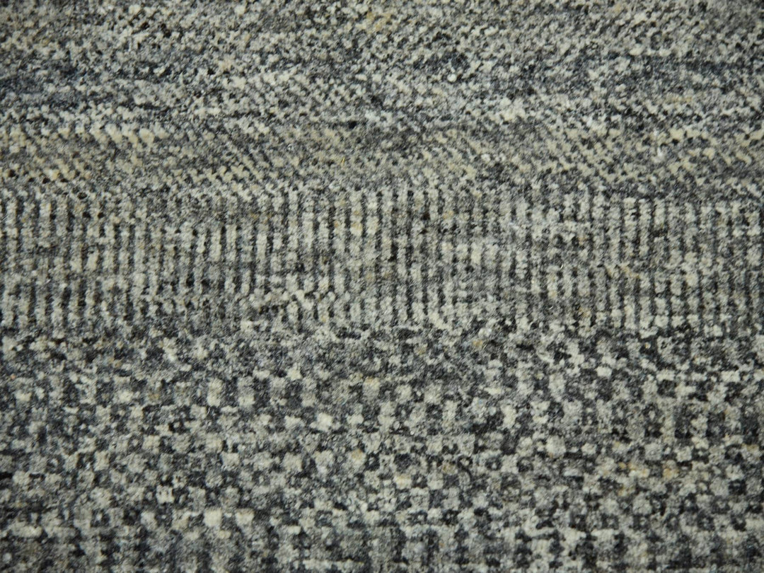8'0" x 10'1" New Hand Knotted Grey Wool Rectangle Oriental Rug - MOA10279453