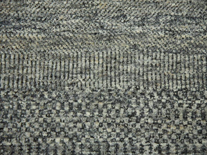 8'0" x 10'1" New Hand Knotted Grey Wool Rectangle Oriental Rug - MOA10279453