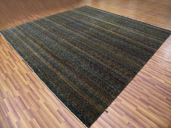 12'0" x 12'0" New Hand Knotted Brown Wool Square Oriental Rug - MOA10279454
