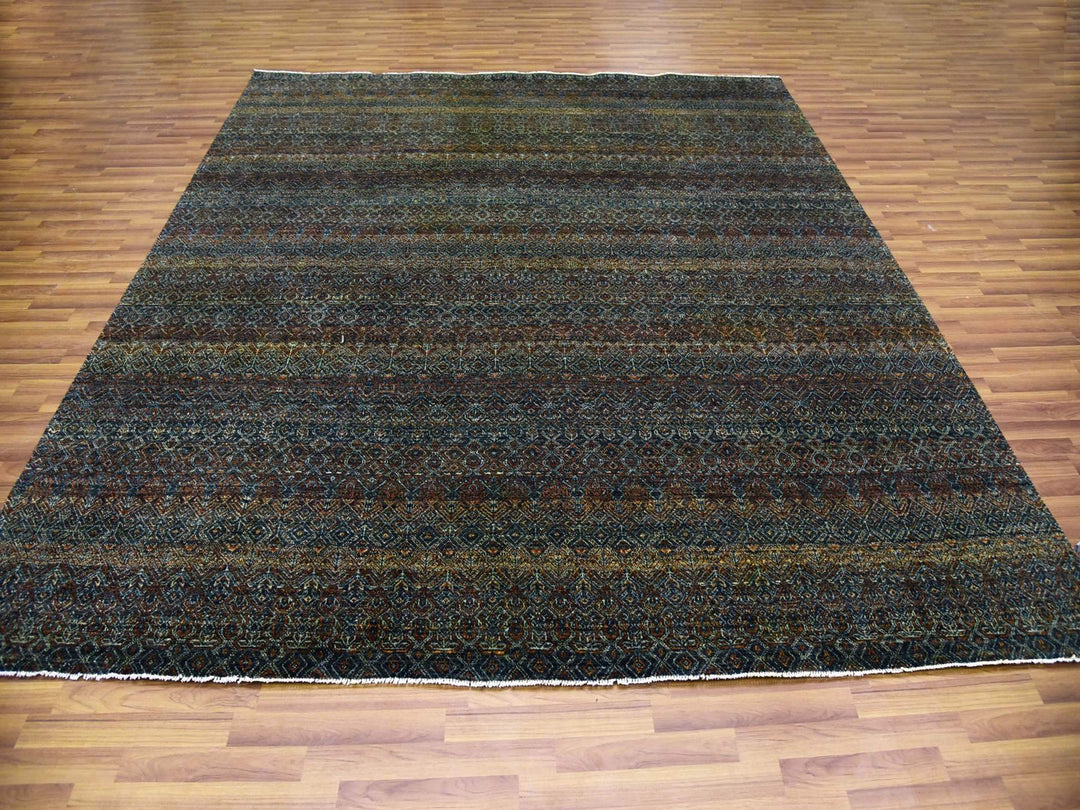 10'0" x 10'0" New Hand Knotted Brown Wool Square Oriental Rug - MOA10279455