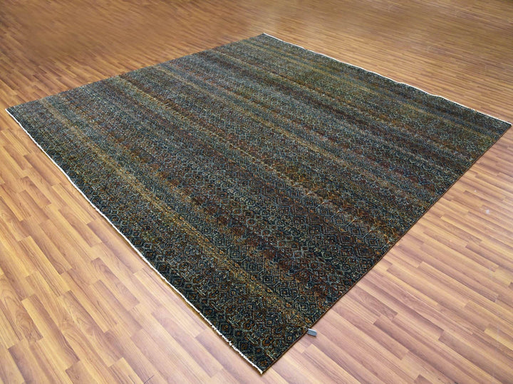 10'0" x 10'0" New Hand Knotted Brown Wool Square Oriental Rug - MOA10279455