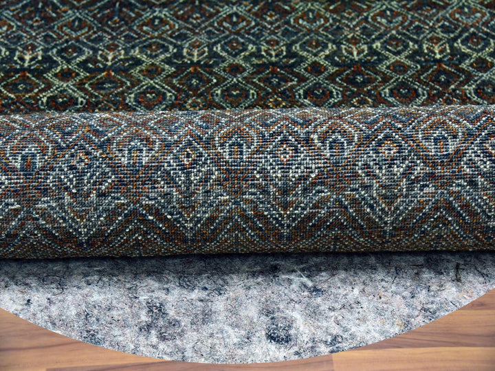 9'10" x 9'10" New Hand Knotted Brown Wool Round Oriental Rug - MOA10279458