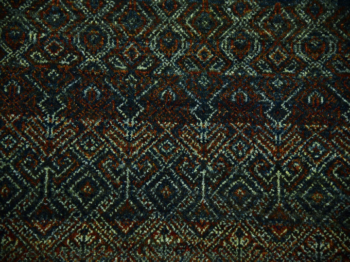 9'10" x 9'10" New Hand Knotted Brown Wool Round Oriental Rug - MOA10279458