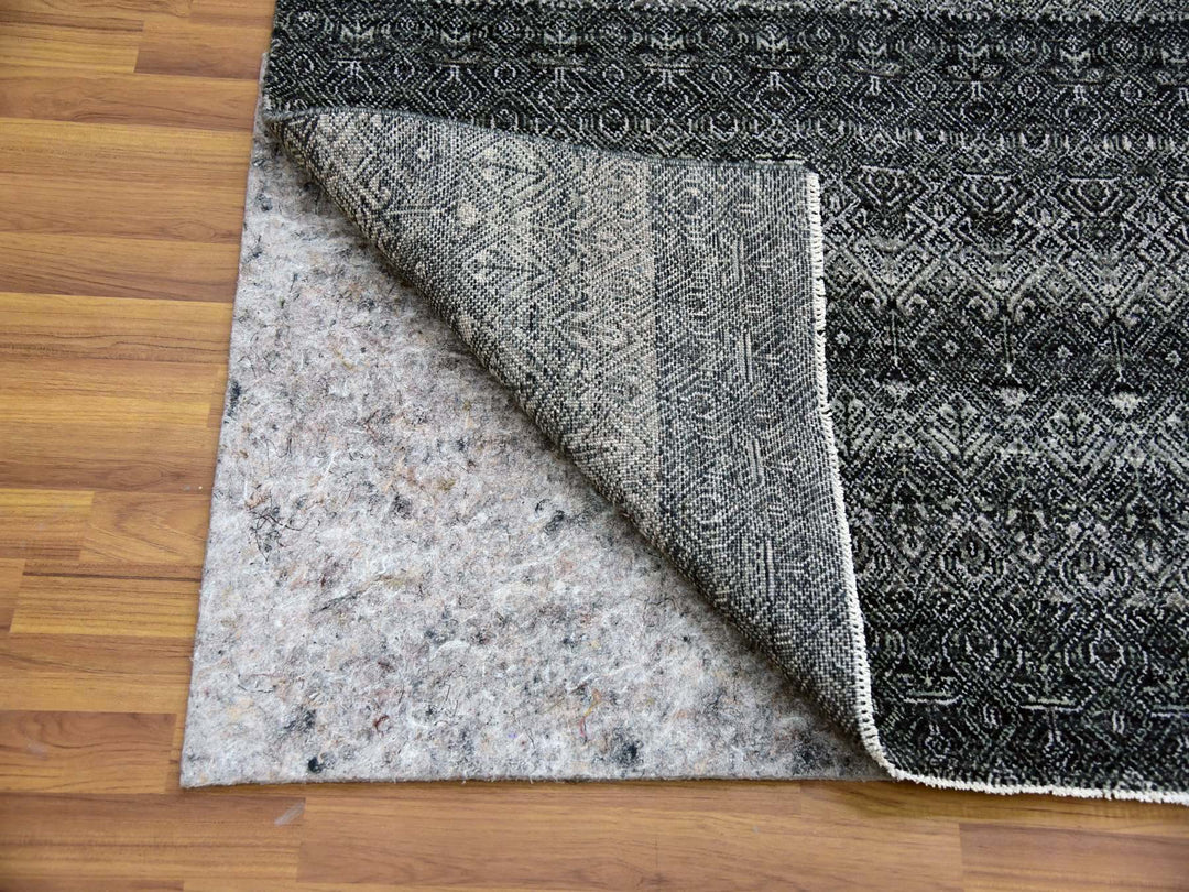 10'0" x 13'10" New Hand Knotted Grey Wool Rectangle Oriental Rug - MOA10279459